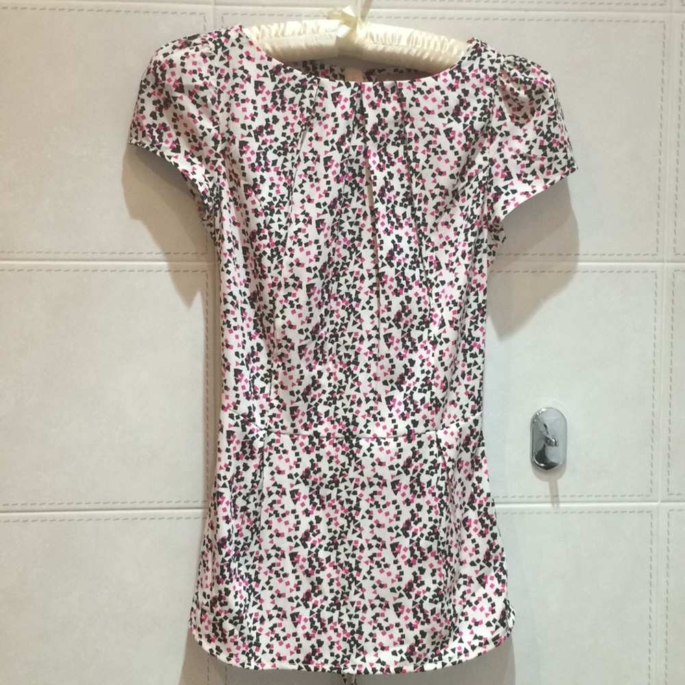 ASOS A|Wear Geometric Print Pleated Blouse